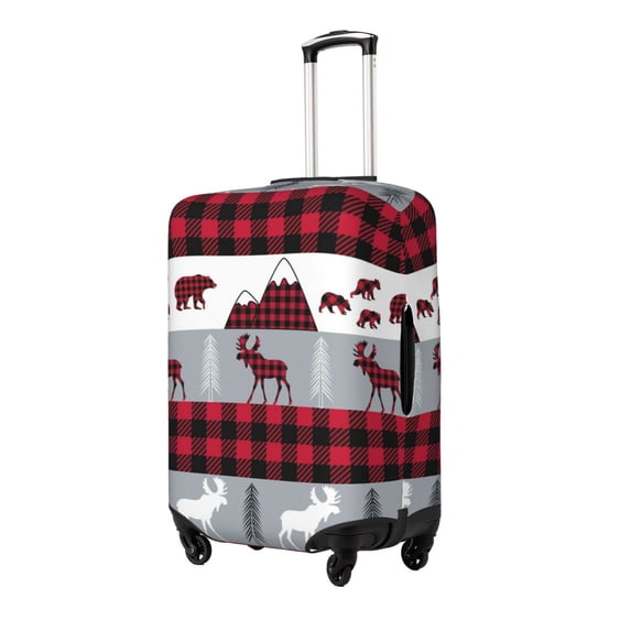 Goofa Buffalo Plaid Forest Pattern Luggage Covers For Suitcase,Suitcase Cover Protector Fit 18-32 Inch Luggage-X-Large