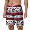 thumbnail image 1 of Goofa Buffalo Plaid Forest Printed Men's Swim Trunks Board Shorts Quick Dry Mens Swimming Trunks with Compression Liner,Breathable Fit Hawaii Beach Shorts-X-Large, 1 of 9