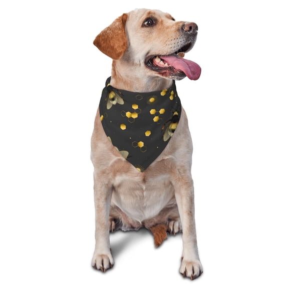 Goofa Bumblebee Printing Dog Bandana ,Cat Scarf Adjustable Bib Handkerchief Accessories for Dogs Cats,Pet scarf,Pet fashion