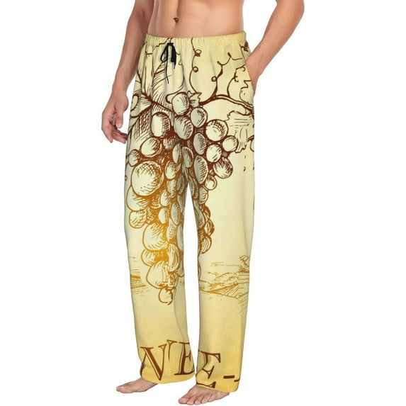 Goofa Bunch of Grapes Printed Soft Pajama Pants for Men, Wide Leg Comfy Casual Lounge Yoga Pants-XX-Large