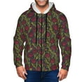 thumbnail image 1 of Goofa Burgundy Peony Flowers Pattern Mens Full-zip Hoodie, Zip-up Pullover Hooded Sweatshirt, Kangaroo Pocket Hoodie Ideal for Daily Wear, Travel, and Home-X-Large, 1 of 5