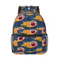thumbnail image 1 of Goofa Burning Rugby Balls Pattern Comfortable Student Backpack - Ergonomic Design, Durable, Water-Resistant, Multi-Compartment,Travel, and Outdoor Activities, 1 of 1