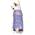 thumbnail image 1 of Goofa Butterflies And Flowers Pattern Small Dog Sweater Hoodies Pet Grey Hooded Soft Fleece Sweatshirts with Pocket Fall Winter Puppy Cat Sweaters Warm Clothes-Large, 1 of 8