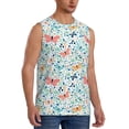 thumbnail image 1 of Goofa Butterflies Printed Men's Sleeveless T-Shirt - Athletic Gym Workout Tank Top for Men - Moisture-Wicking, UPF 30+ Quick-Dry Muscle Tee-, 1 of 8