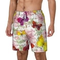 thumbnail image 1 of Goofa Butterflies and Vintage Printed Men's Swim Trunks Board Shorts Quick Dry Mens Swimming Trunks with Compression Liner,Breathable Fit Hawaii Beach Shorts-X-Large, 1 of 9