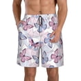 thumbnail image 1 of Goofa Butterflies in Pastel Printed Mens Swim Trunks Summer Quick Dry Short Beach Swimwear Bathing Suits-Small, 1 of 9
