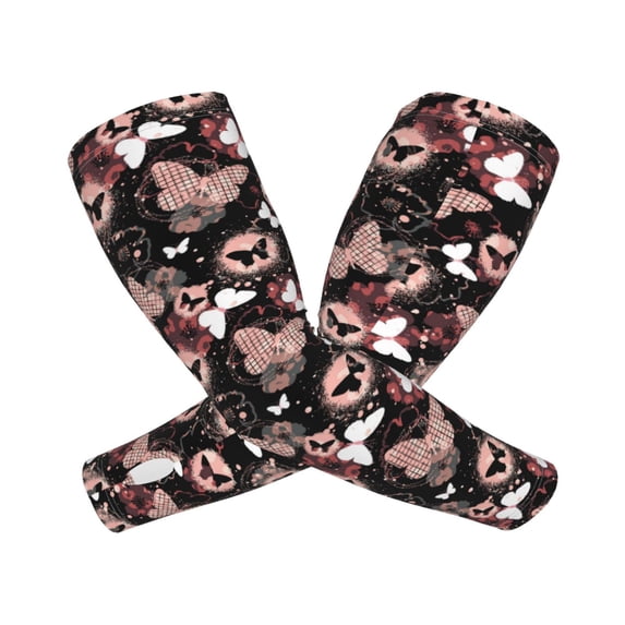 Goofa Butterflies1 Pattern UV Sun Protection Arm Sleeves, UPF 50 Sports Cooling Arm Compression Sleeves for Men Women Teenager