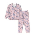 thumbnail image 1 of Goofa Butterfly Printed Women’s 2 Piece Pajama Set Super,Pajamas Women's Long Sleeve Sleepwear Soft Button Down Loungewear Pjs Lounge Set Nightwear-, 1 of 9