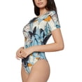 thumbnail image 1 of Goofa Butterflys Printed Women Rash Guard Short Sleeve,Tummy control Swimsuit Surfing Swimsuit Bathing Suit One Piece Swimsuit UPF 50-Medium, 1 of 9