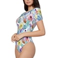 thumbnail image 1 of Goofa Cactus1 Printed Women Rash Guard Short Sleeve,Tummy control Swimsuit Surfing Swimsuit Bathing Suit One Piece Swimsuit UPF 50-Large, 1 of 9