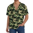 thumbnail image 1 of Goofa Camouflage Dinosaur Printed Men's Casual Short-sleeved Shirt,Lightweight Breathable Button-down,Summer Casual men's top,Versatile Fashion shirt-Small, 1 of 7