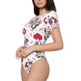 thumbnail image 1 of Goofa Caring Cow Printed Women Rash Guard Short Sleeve,Tummy control Swimsuit Surfing Swimsuit Bathing Suit One Piece Swimsuit UPF 50-, 1 of 9