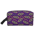 thumbnail image 1 of Goofa Carnival Masks and Beads Printed Toiletry Bag with Handle,Large Capacity Travel Makeup Cosmetic Bag for Women, Carry on Airport Airline Compliant Bag, 1 of 9