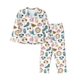 thumbnail image 1 of Goofa Cartoon Animals Printed Women’s 2 Piece Pajama Set Super,Pajamas Women's Long Sleeve Sleepwear Soft Button Down Loungewear Pjs Lounge Set Nightwear-, 1 of 9