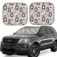 thumbnail image 1 of Goofa Cartoon Bear Brown Pattern 2 Piece Car Windshield Sun Shade Foldable | Front Windshield Shade for Sun, Heat and UV Rays | Sunshade for Car Front Window-, 1 of 7