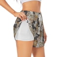 thumbnail image 1 of Goofa Cartoon Bear Printed Women 2 in 1 Running Shorts,Quick Dry Athletic Workout Shorts,High Waisted Athletic Shorts with Liner Pockets-XX-Large, 1 of 9