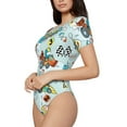 thumbnail image 1 of Goofa Cartoon Car Racing Printed Women Rash Guard Short Sleeve,Tummy control Swimsuit Surfing Swimsuit Bathing Suit One Piece Swimsuit UPF 50-Medium, 1 of 9