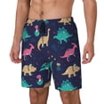 thumbnail image 1 of Goofa Cartoon Dinosaur Printed Men's Swim Trunks Board Shorts Quick Dry Mens Swimming Trunks with Compression Liner,Breathable Fit Hawaii Beach Shorts-Large, 1 of 9