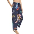 thumbnail image 1 of Goofa Cartoon Dinosaur Scooter Sport Blue Printed Soft Pajama Pants for Women, Wide Leg Comfy Casual Lounge Yoga Pants-Small, 1 of 9