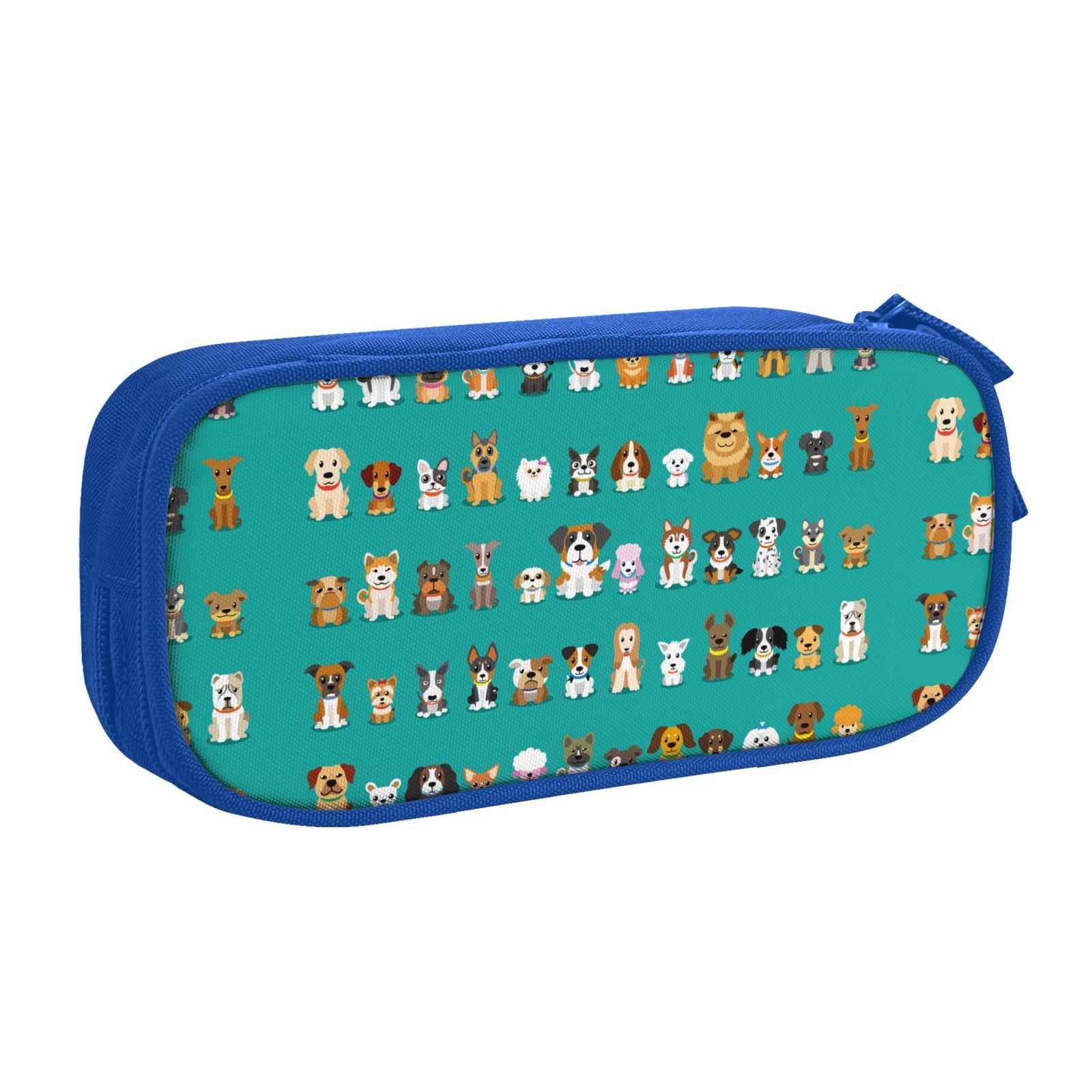 Goofa Cartoon Dogs Pattern Big Capacity Pencil Pen Case Office