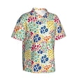 thumbnail image 1 of Goofa Cartoon Flowers Hawaiian Shirt for Men, Unisex Summer Beach Casual Short Sleeve Button Down Shirts,Aloha Tropical Floral print shirt-Medium, 1 of 9
