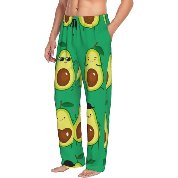 Goofa Cartoon Fruit 1 Printed Soft Pajama Pants for Men, Wide Leg Comfy Casual Lounge Yoga Pants-X-Large
