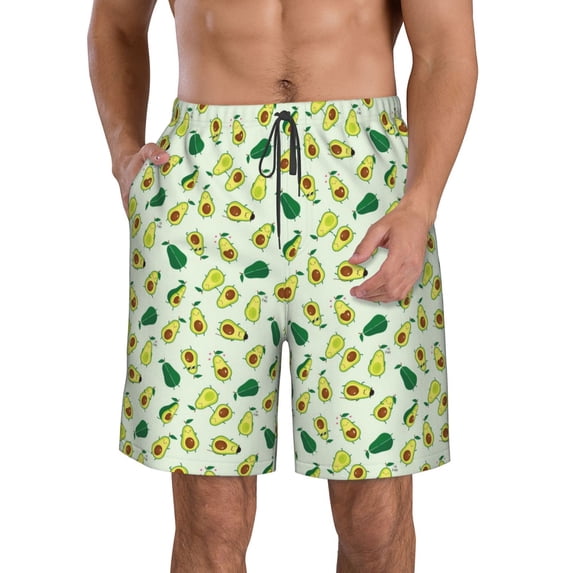 Goofa Cartoon Fruit Printed Mens Swim Trunks Summer Quick Dry Short Beach Swimwear Bathing Suits-Small