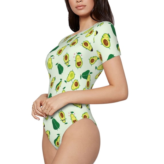 Goofa Cartoon Fruit Printed Women Rash Guard Short Sleeve,Tummy control Swimsuit Surfing Swimsuit Bathing Suit One Piece Swimsuit UPF 50-Small