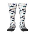 thumbnail image 1 of Goofa Cartoon Helicopters Pattern Adult Stockings, Color-Block Knee High Socks, Comfortable and Breathable, Soft and Stretchable, Sports, and Decoration, 1 of 6