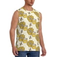 thumbnail image 1 of Goofa Cartoon Honey Pot Bee Sunflower Printed Men's Sleeveless T-Shirt - Athletic Gym Workout Tank Top for Men - Moisture-Wicking, UPF 30+ Quick-Dry Muscle Tee-, 1 of 8