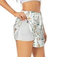thumbnail image 1 of Goofa Cartoon House Printed Women 2 in 1 Running Shorts,Quick Dry Athletic Workout Shorts,High Waisted Athletic Shorts with Liner Pockets-Small, 1 of 9