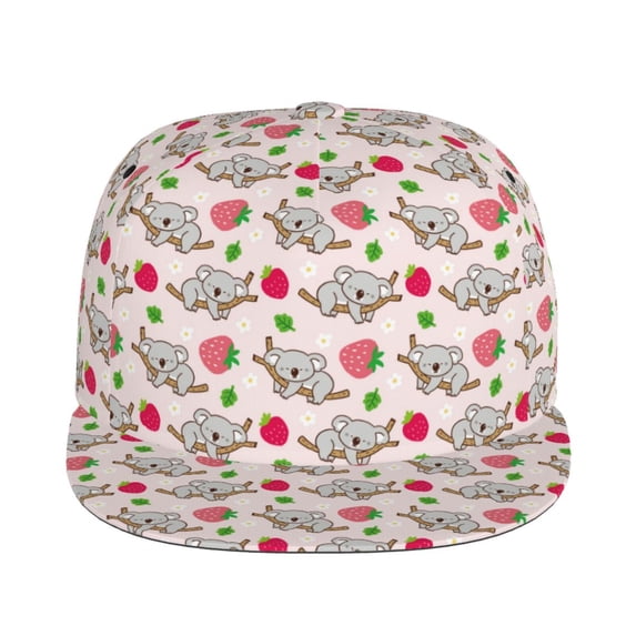 Goofa Cartoon Koala Bear Printed Men's Baseball Cap,Straight Brim Hat,Golf Dad Hat,Versatile Style,Sun Protection Cap,Travel Hat