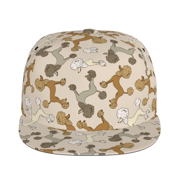 Goofa Cartoon Poodle Dog Printed Men's Baseball Cap,Straight Brim Hat,Golf Dad Hat,Versatile Style,Sun Protection Cap,Travel Hat