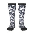 thumbnail image 1 of Goofa Cartoon Raccoon Pattern Adult Stockings, Color-Block Knee High Socks, Comfortable and Breathable, Soft and Stretchable, Sports, and Decoration, 1 of 6