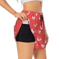 thumbnail image 1 of Goofa Cartoon Rooster Printed Women 2 in 1 Running Shorts,Quick Dry Athletic Workout Shorts,High Waisted Athletic Shorts with Liner Pockets-Large, 1 of 9