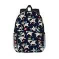 thumbnail image 1 of Goofa Cartoon Sharks Pattern Lightweight Student Backpack for School, Water-Resistant, Adjustable Straps, Fits 15" Laptop, Multiple Pockets for Books, Accessories, 1 of 6