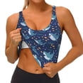 thumbnail image 1 of Goofa Cartoon Sharks2 Printed Sports Bras for Women, High Impact Running Bra Workout Crop Tank Tops Longline Sports Bra Push up-Medium, 1 of 9