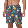 thumbnail image 1 of Goofa Cartoon Space Printed Men's Swim Trunks Board Shorts Quick Dry Mens Swimming Trunks with Compression Liner,Breathable Fit Hawaii Beach Shorts-3X-Large, 1 of 8