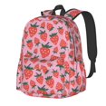 thumbnail image 1 of Goofa Cartoon Strawberry Pattern Backpack for Students – Large Capacity, Lightweight with Adjustable Shoulder Straps, Perfect for School, Travel, 1 of 7