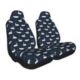 Goofa Cartoon Swan Printed Car Seat Covers, Automotive Seat Covers for