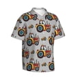 thumbnail image 1 of Goofa Cartoon Tractor Hawaiian Shirt for Men, Unisex Summer Beach Casual Short Sleeve Button Down Shirts,Aloha Tropical Floral print shirt-X-Large, 1 of 9