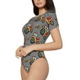 thumbnail image 1 of Goofa Cartoon Tractor Printed Women Rash Guard Short Sleeve,Tummy control Swimsuit Surfing Swimsuit Bathing Suit One Piece Swimsuit UPF 50-Medium, 1 of 9