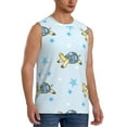 thumbnail image 1 of Goofa Cartoon Turtle Printed Men's Sleeveless T-Shirt - Athletic Gym Workout Tank Top for Men - Moisture-Wicking, UPF 30+ Quick-Dry Muscle Tee-3X-Large, 1 of 8