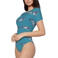 thumbnail image 1 of Goofa Cartoon Whale Printed Women Rash Guard Short Sleeve,Tummy control Swimsuit Surfing Swimsuit Bathing Suit One Piece Swimsuit UPF 50-Small, 1 of 9