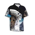 thumbnail image 1 of Goofa Cat Astronaut Hawaiian Shirt for Men, Unisex Summer Beach Casual Short Sleeve Button Down Shirts,Aloha Tropical Floral print shirt-XX-Large, 1 of 9