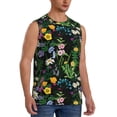thumbnail image 1 of Goofa Chamomile Printed Men's Sleeveless T-Shirt - Athletic Gym Workout Tank Top for Men - Moisture-Wicking, UPF 30+ Quick-Dry Muscle Tee-Small, 1 of 8
