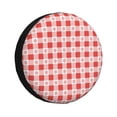 thumbnail image 1 of Goofa Checkered Christmas With Snowflakes Pattern Universal Tire Cover for Jeep, SUV, Truck, and Trailer – Waterproof, UV-Resistant,Easy to Install, Fits 14"-17" Tires-16 inch, 1 of 6