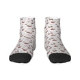 thumbnail image 1 of Goofa Cherry Berries Pattern Non Slip Socks with Grips for Elderly, Crew Socks Yoga Hospital Socks Cushioned Sole Gripper Socks for Men Women, 1 of 5