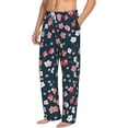 thumbnail image 1 of Goofa Cherry Blossoms Printed Soft Pajama Pants for Men, Wide Leg Comfy Casual Lounge Yoga Pants-Medium, 1 of 9