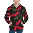 thumbnail image 1 of Goofa Cherry Pattern Hooded Sweatshirt for Youth Trendy youth sweatshirt Casual Hoodie for Boys and Girls-Medium, 1 of 6